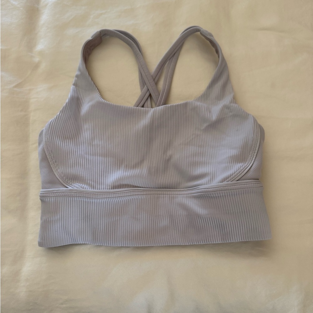 Women's White Ribbed Sports Bra Size 6